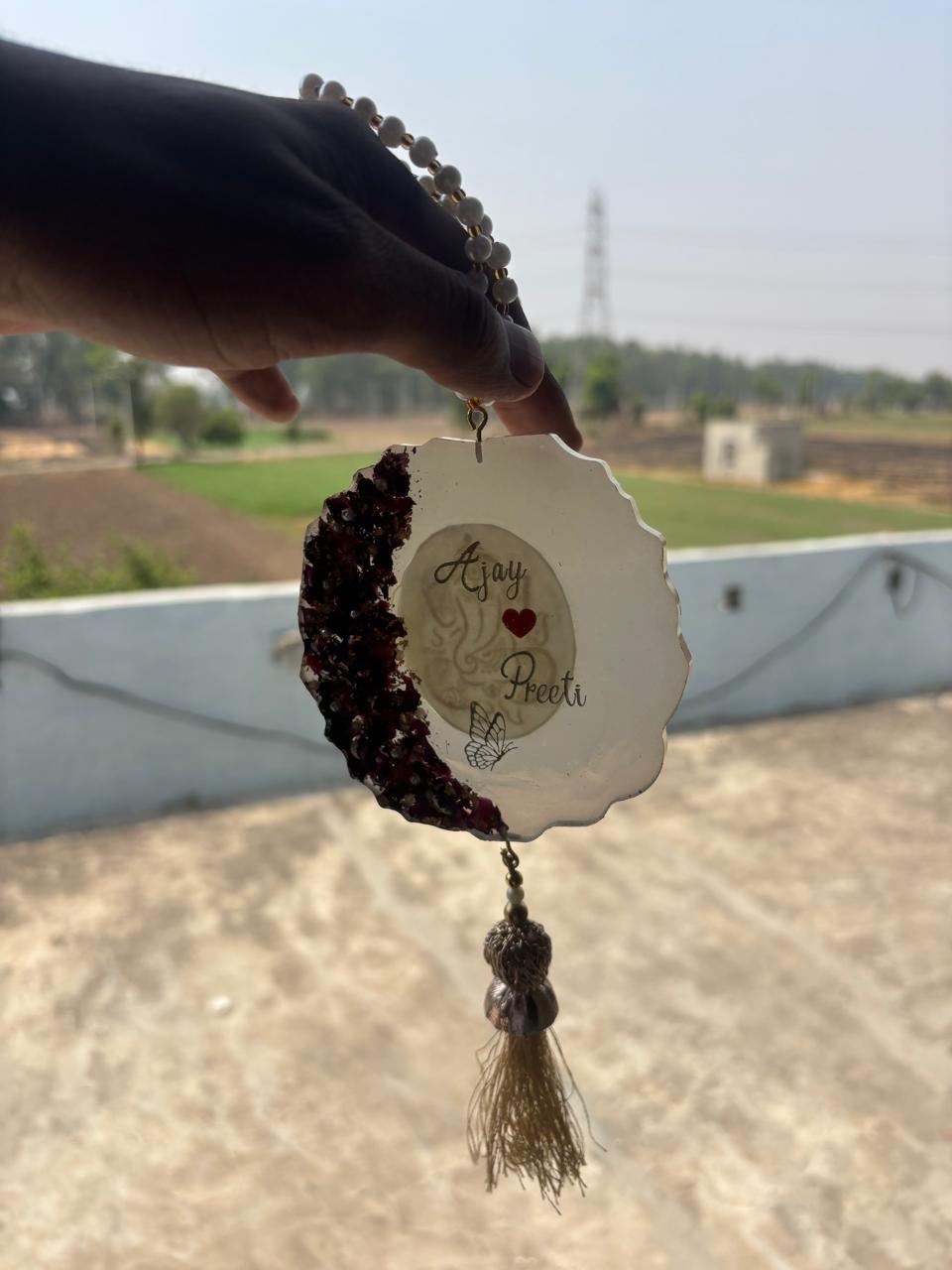 car hanging mirron resin